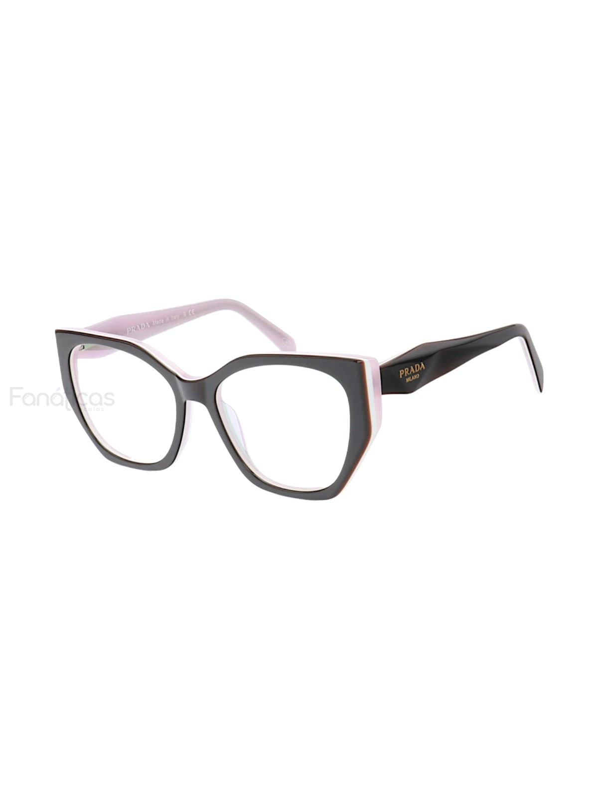 Armação de Óculos Quadrado PD18W Preto e Rosa