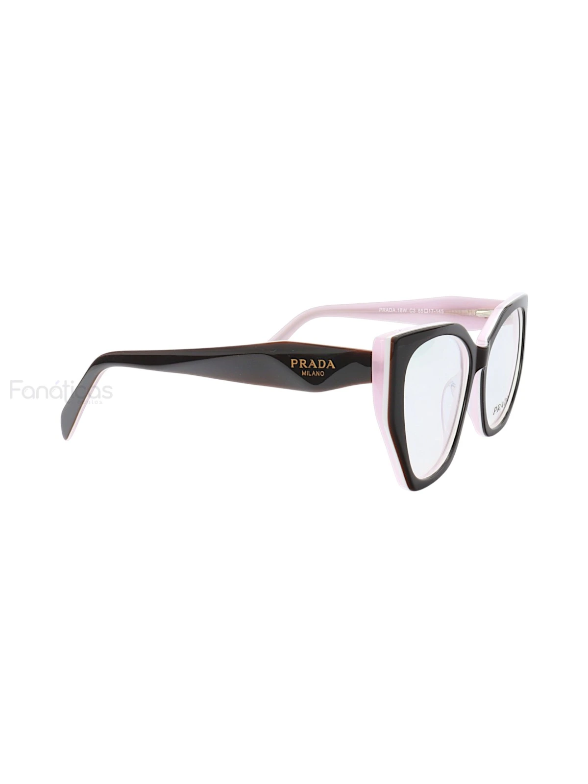 Armação de Óculos Quadrado PD18W Preto e Rosa