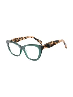 Armação de Óculos Gatinho PD102 Verde e Tartaruga