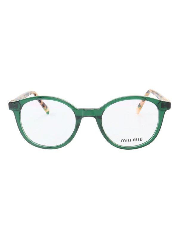 Armação de Óculos Redonda MM 02WV Verde e Tartaruga