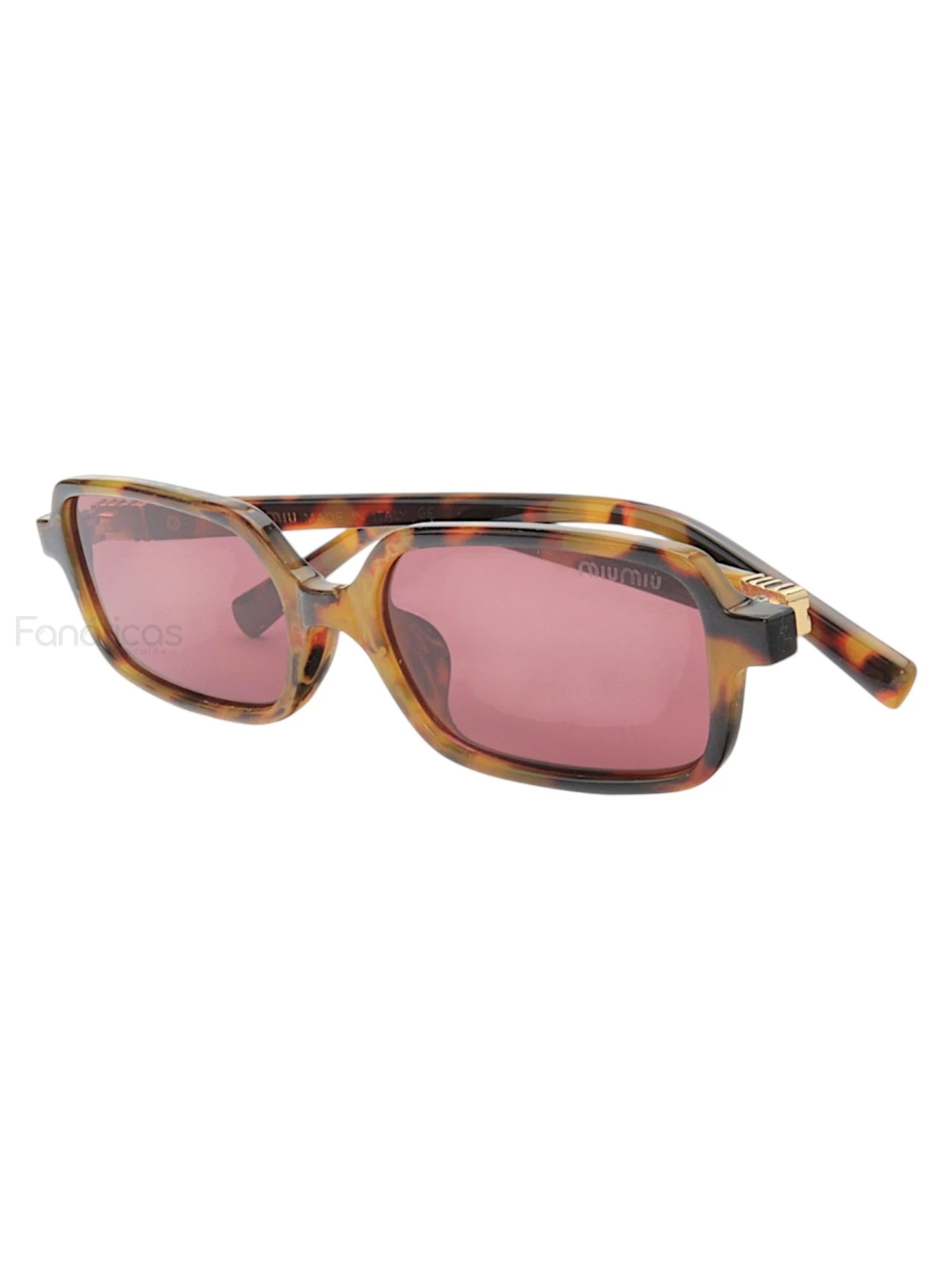 Óculos de Sol Retangular MM 8904 Tartaruga e Lente Roxa
