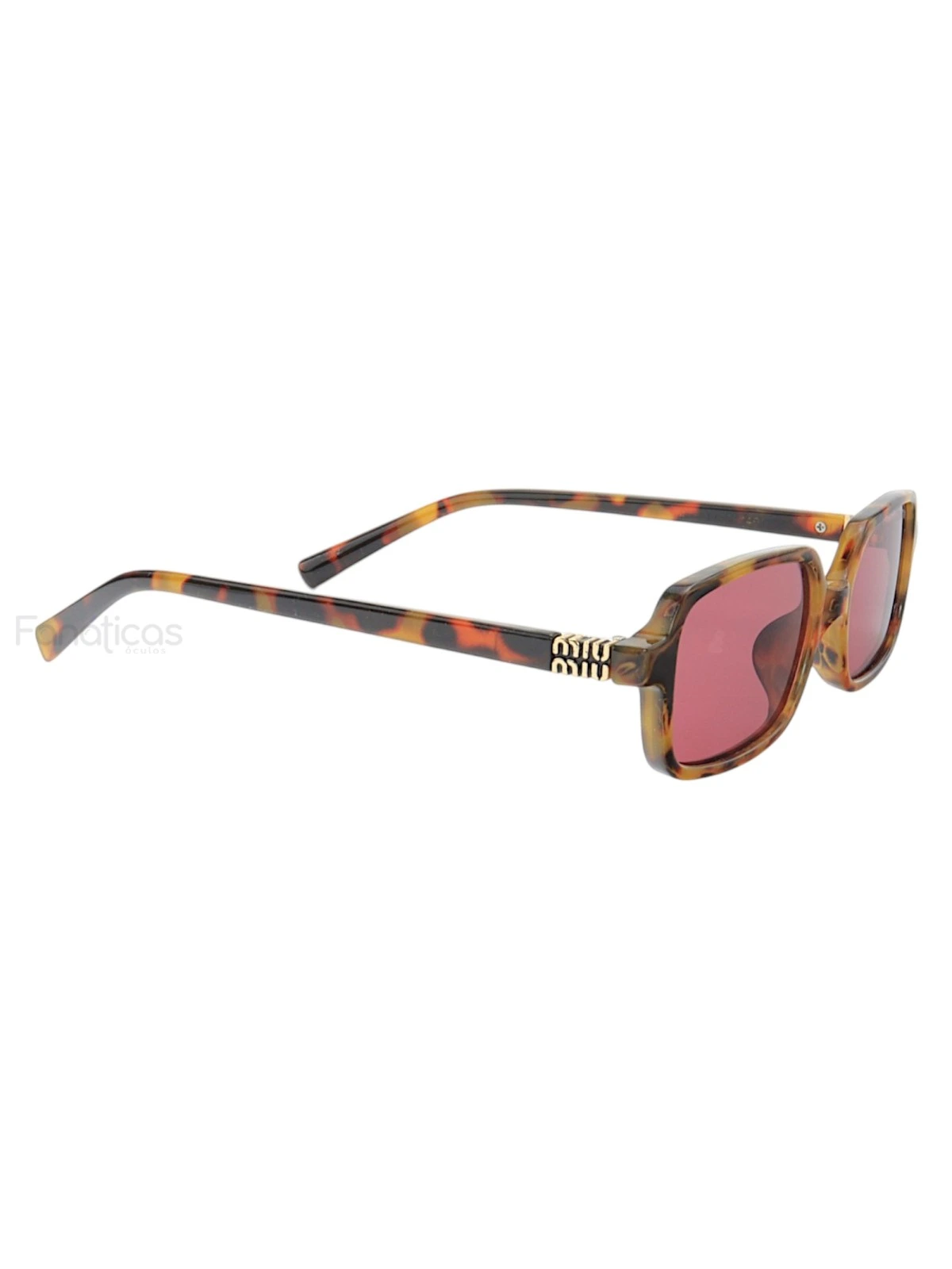 Óculos de Sol Retangular MM 8904 Tartaruga e Lente Roxa