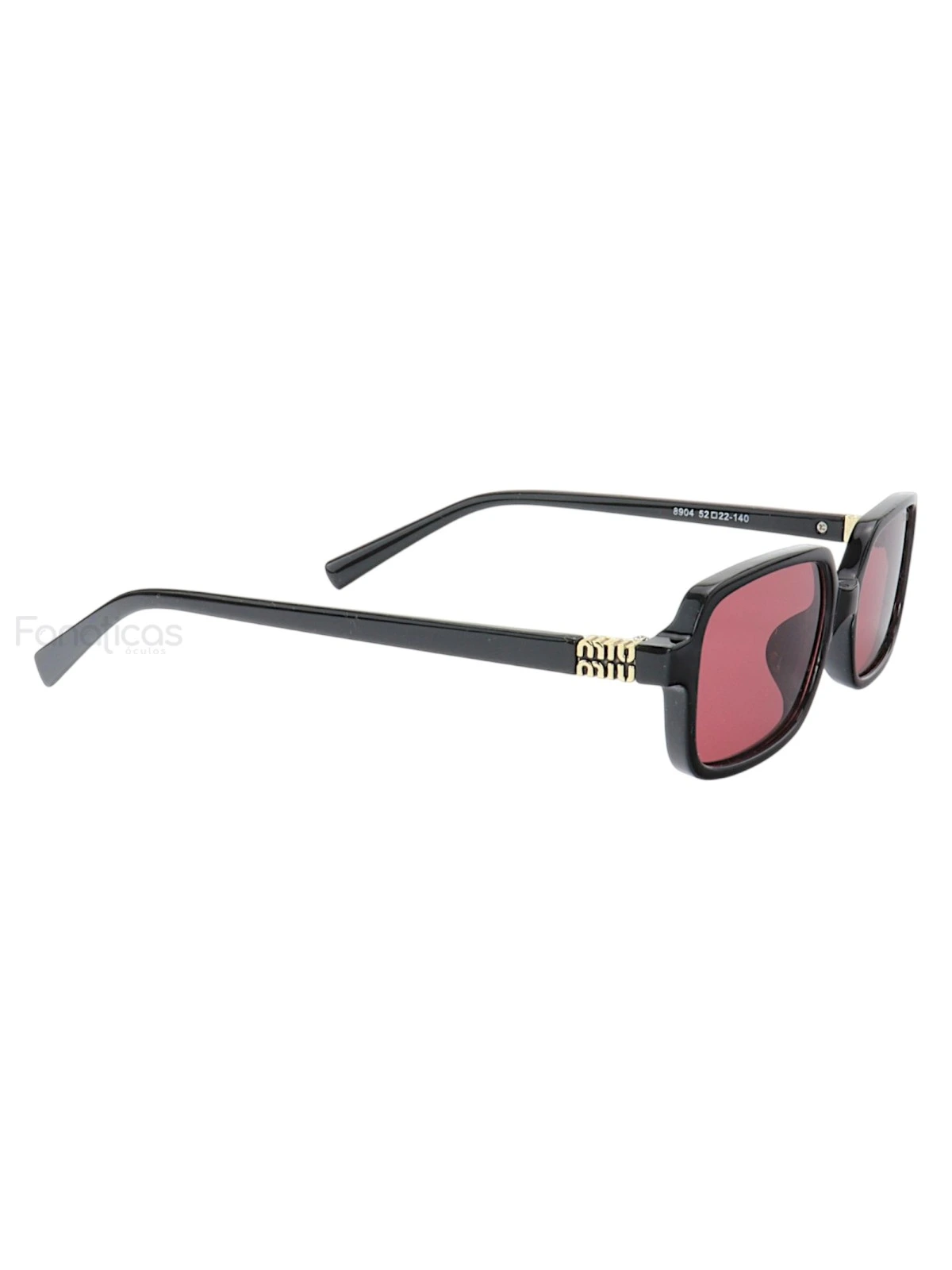 Óculos de Sol Retangular MM 8904 Preto e Lente Roxa