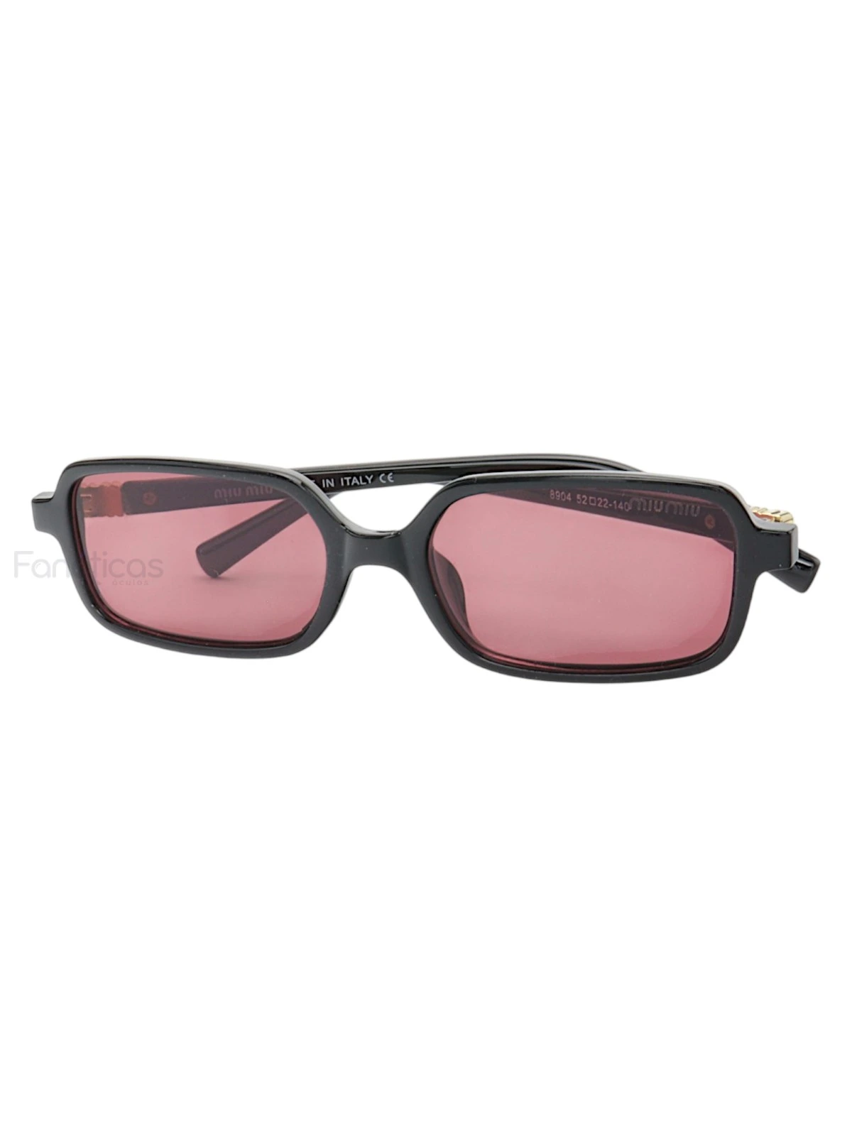 Óculos de Sol Retangular MM 8904 Preto e Lente Roxa