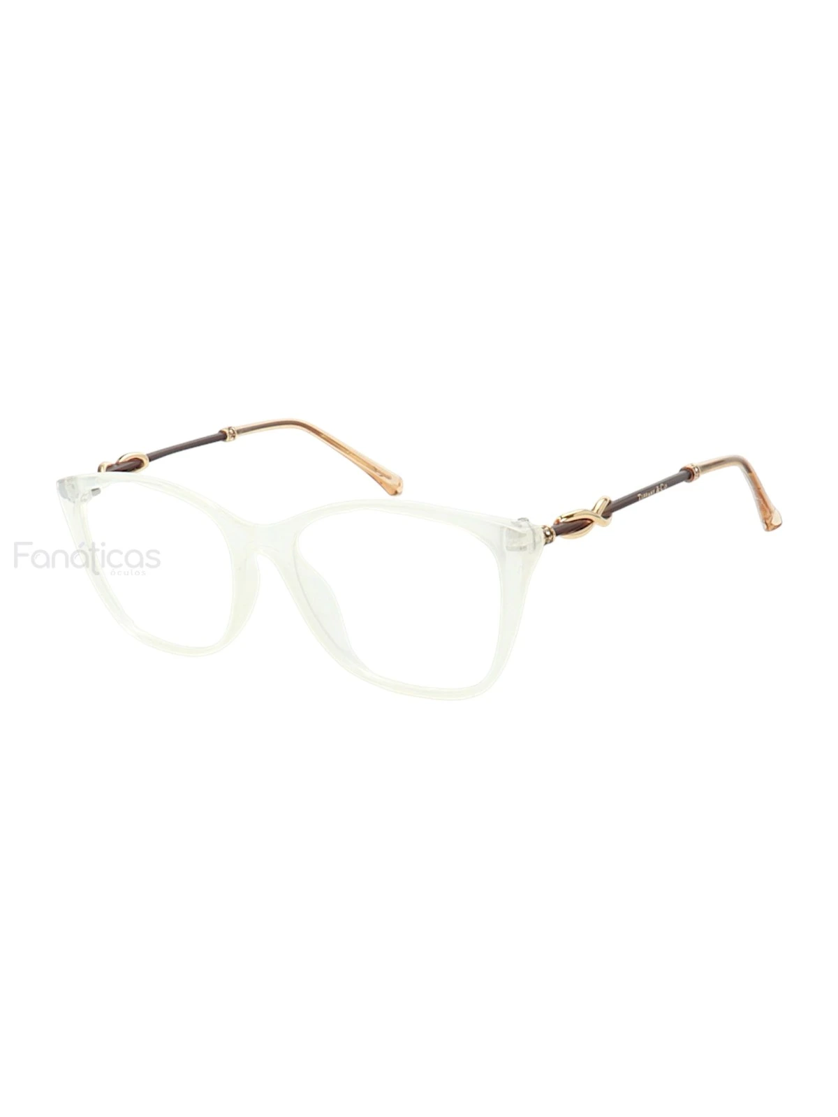 Armacao de Óculos Quadrada TF2160 Branca Leitosa