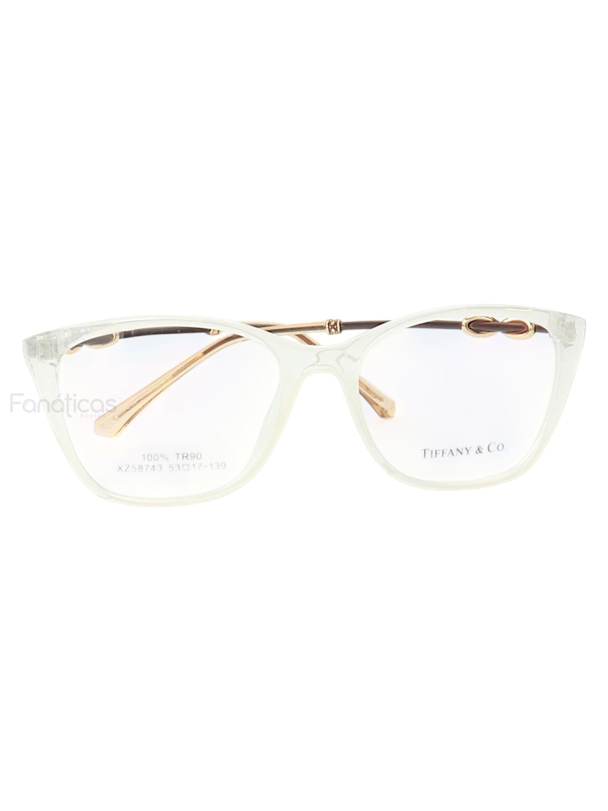 Armacao de Óculos Quadrada TF2160 Branca Leitosa