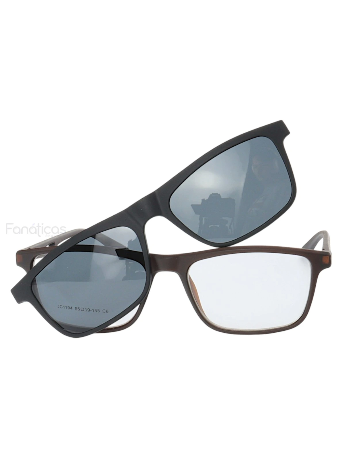Armação de Óculos Quadrado Clipon JC1194 Marrom