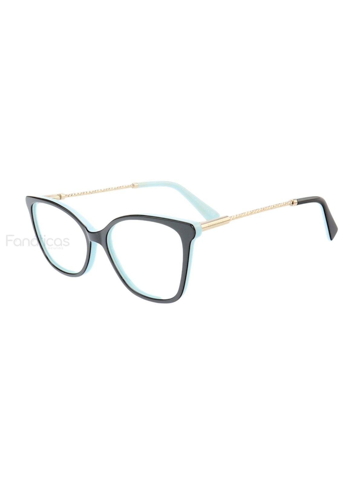 Armação de Óculos Quadrada TF3050 Preto e Azul