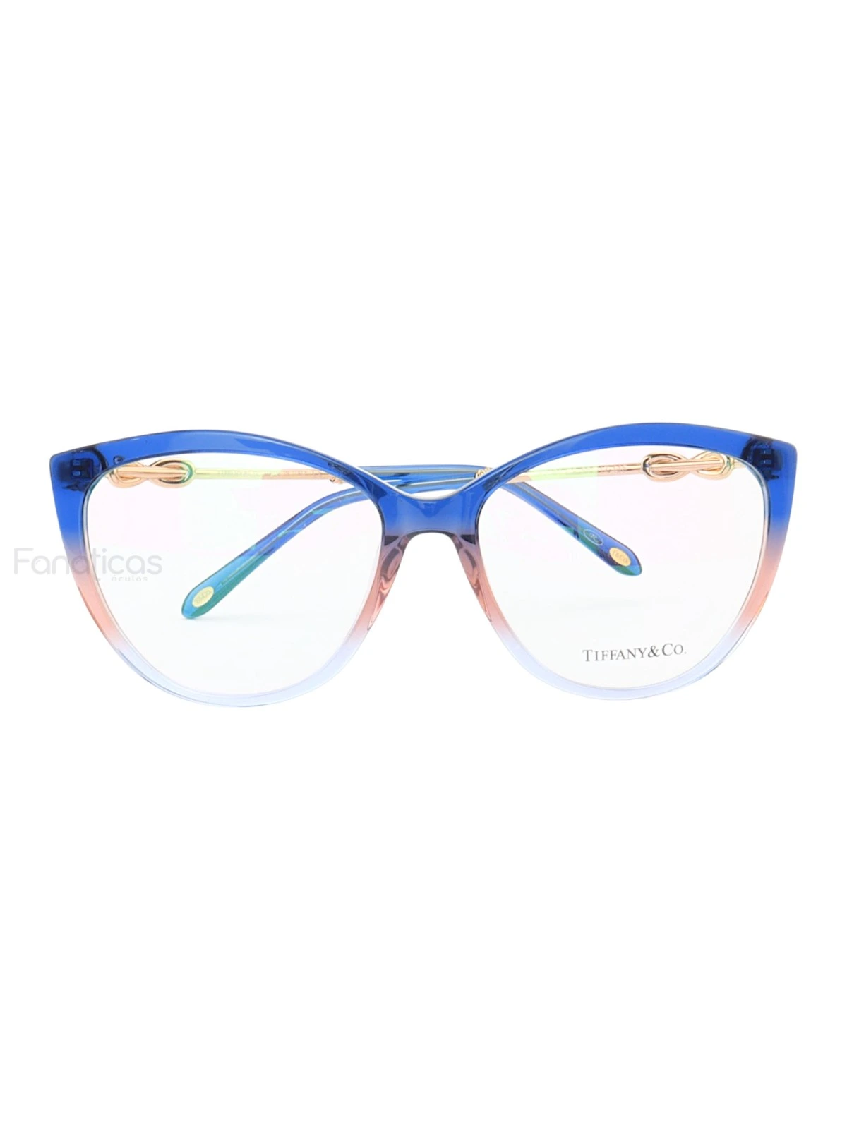 Armação de Óculos Gatinho Infinito TF2161 Azul Rosa Degrade