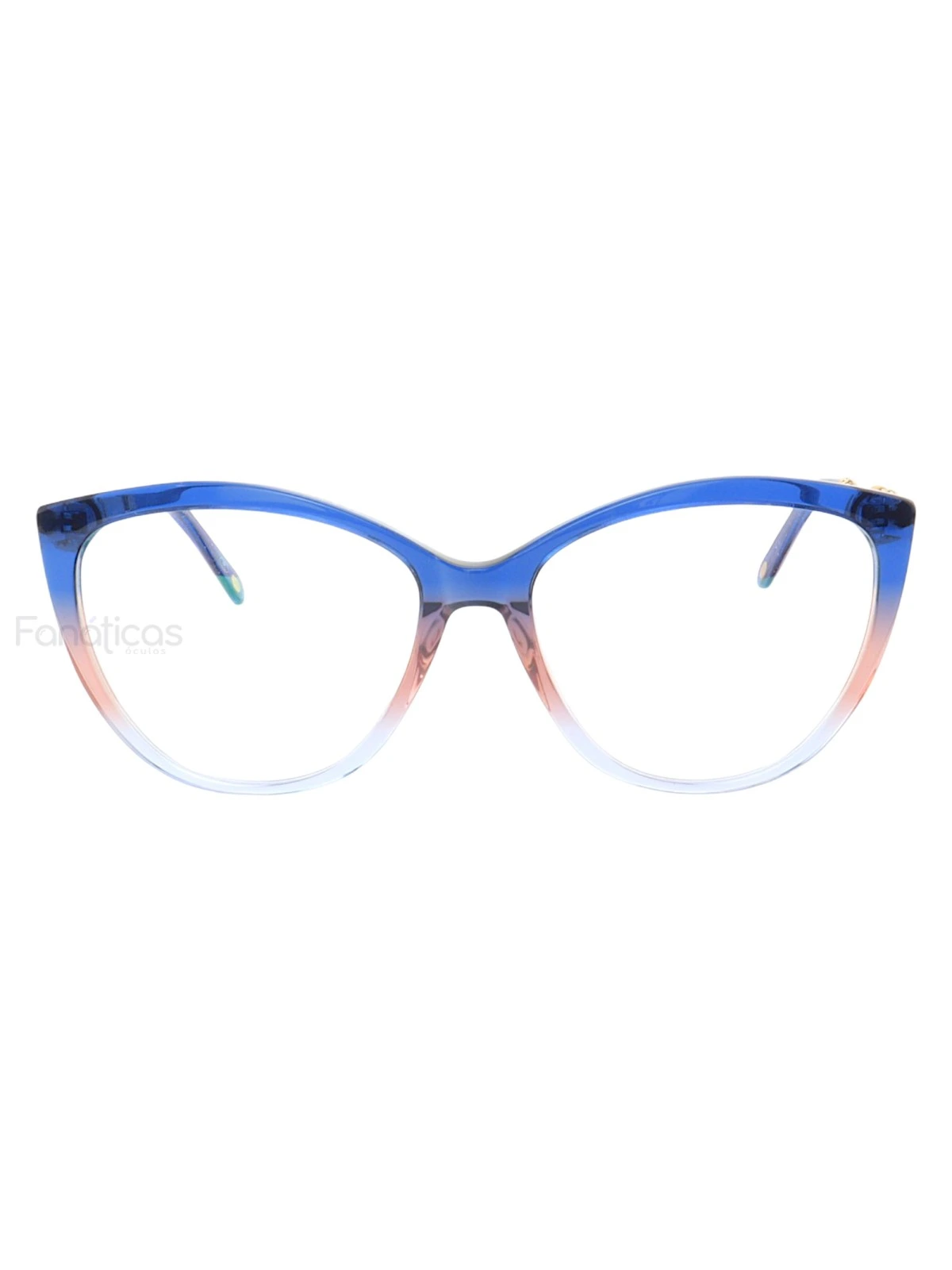 Armação de Óculos Gatinho Infinito TF2161 Azul Rosa Degrade