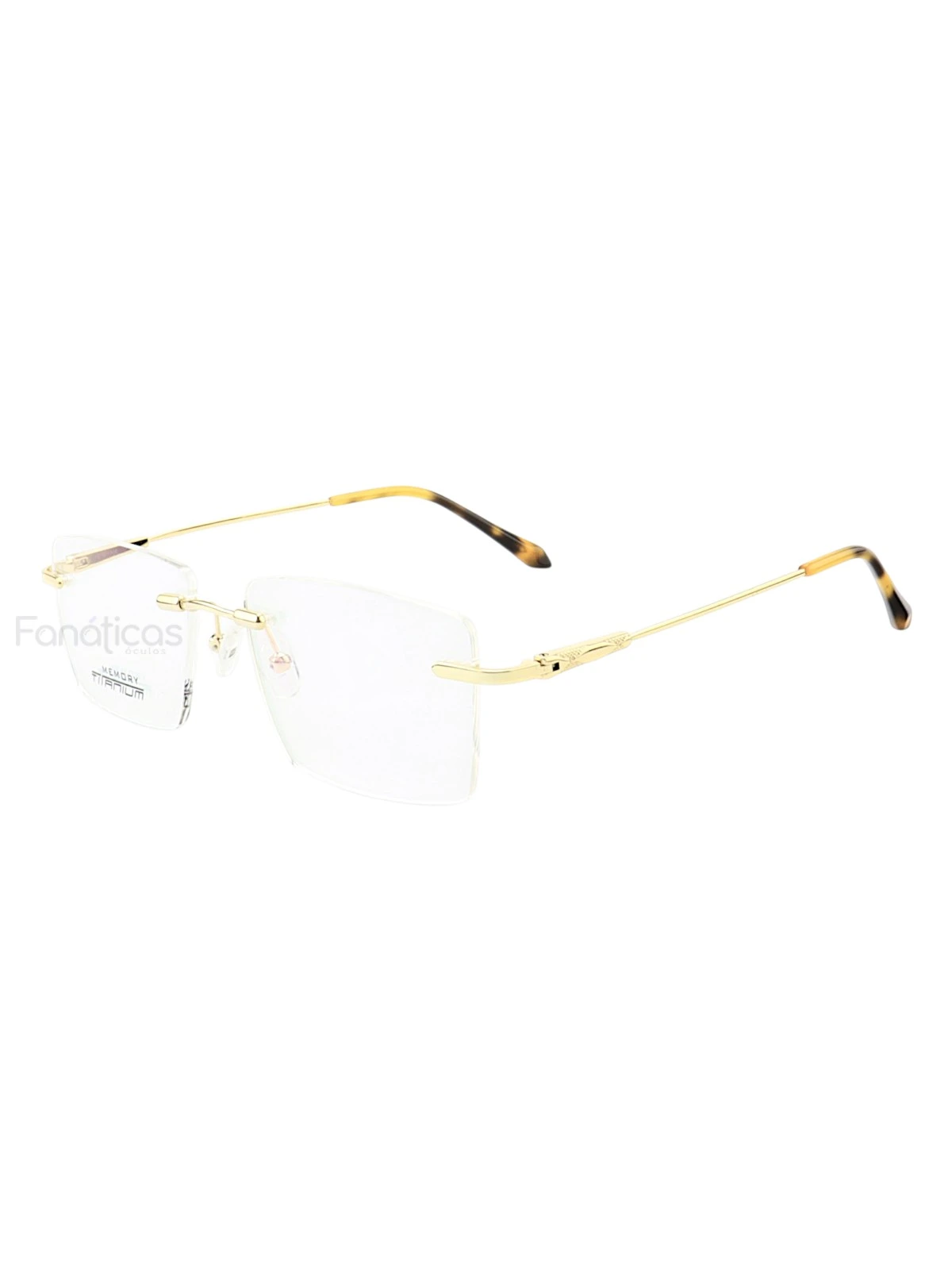 Armação de Óculos Balgriff Bucha Memory Titânio Flexivel Flutuante MT6942 Dourado