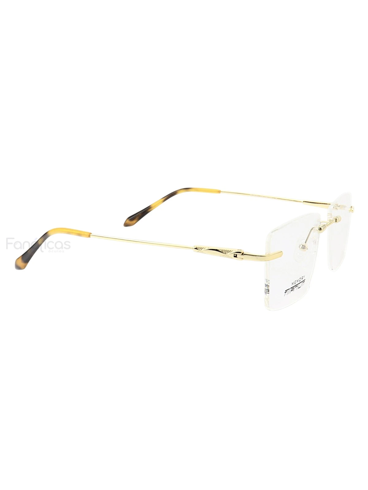 Armação de Óculos Balgriff Bucha Memory Titânio Flexivel Flutuante MT6942 Dourado