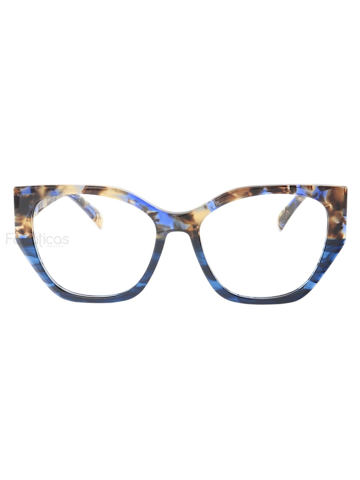 Armação de Óculos Quadrado PD18W Azul Tartaruga