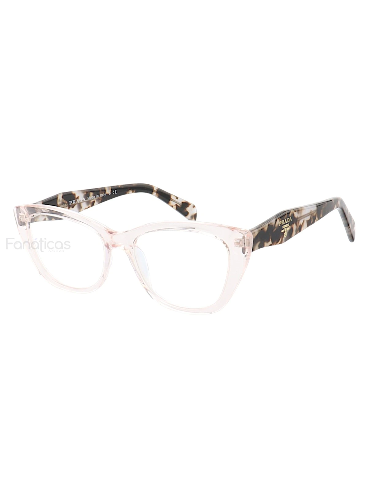 Armação de Óculos Gatinho PD102 Tartaruga Creme Transparente