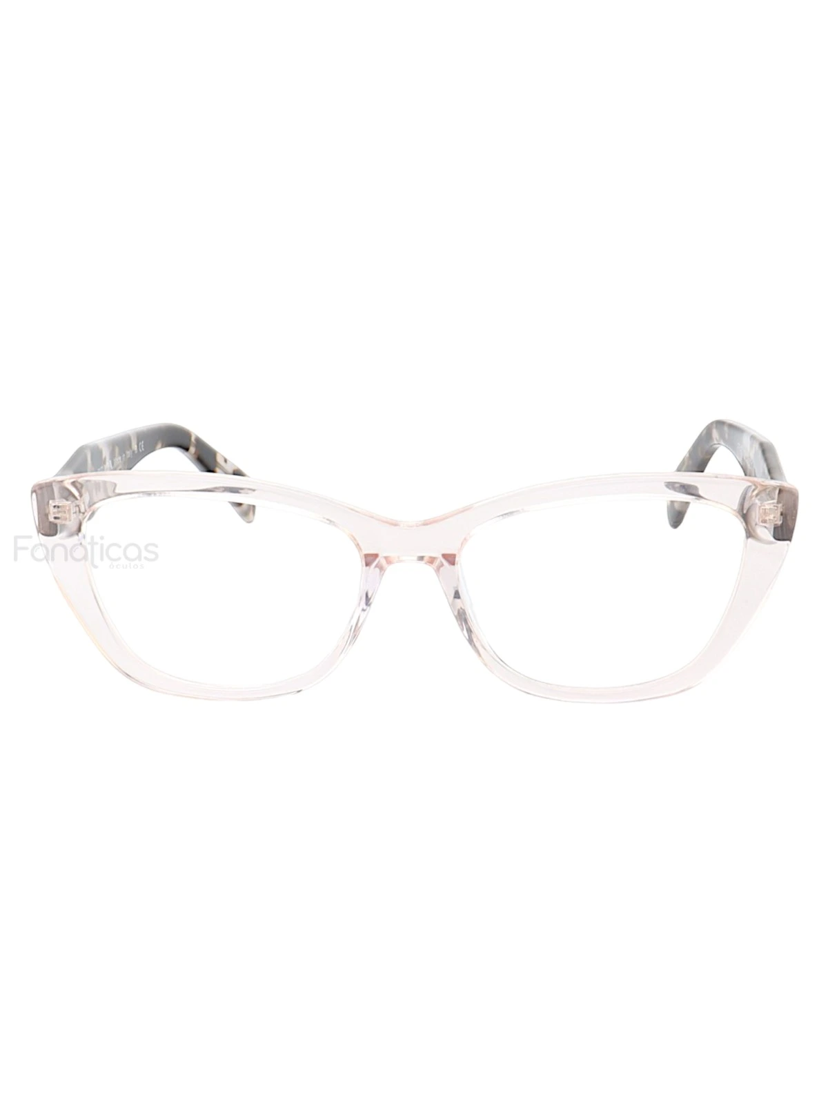 Armação de Óculos Gatinho PD102 Tartaruga Creme Transparente