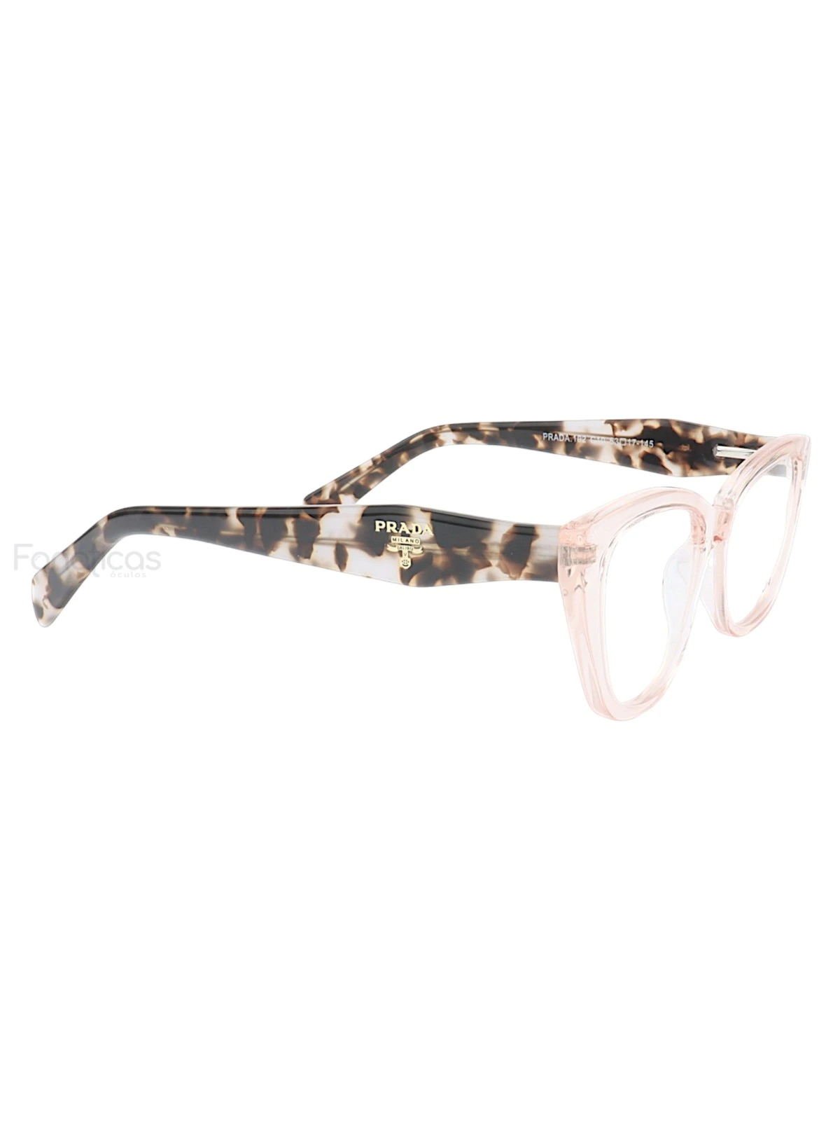 Armação de Óculos Gatinho PD102 Tartaruga Creme Transparente