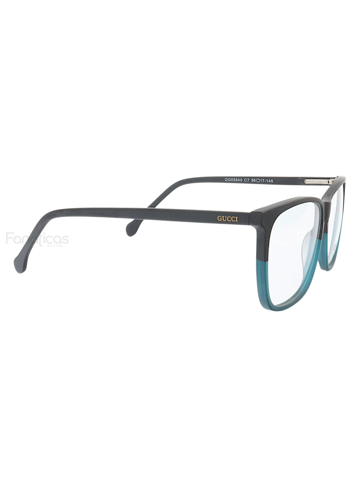 Armação de Óculos Quadrado GG05540 Preto e Verde