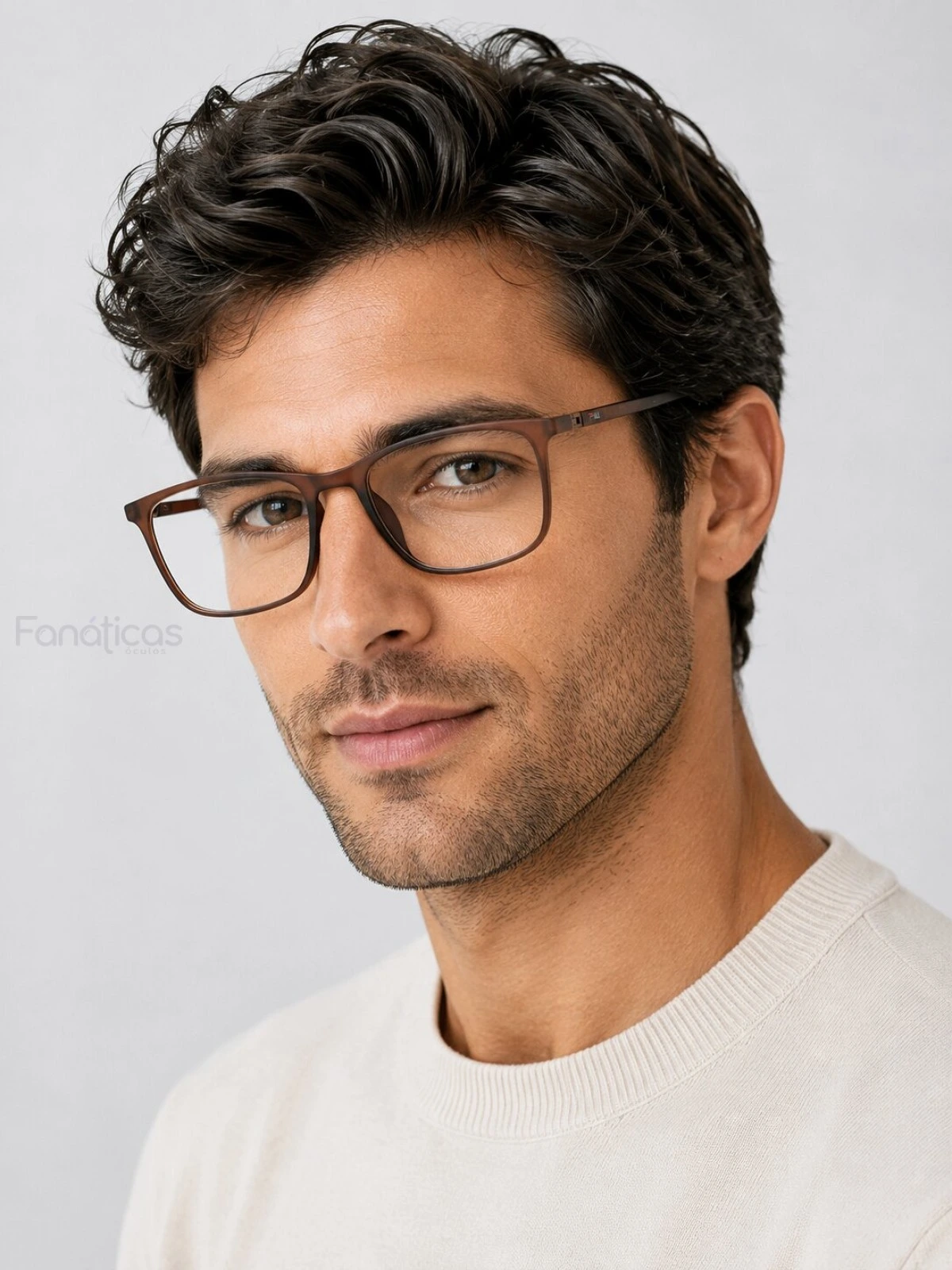 Armação de Óculos Quadrado Masculina FL9001 Marrom