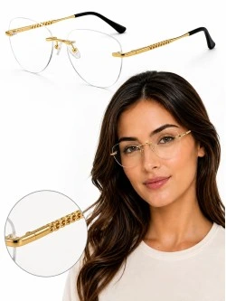 Armação de Óculos Redonda Balgriff MT8039 Dourado e Preto