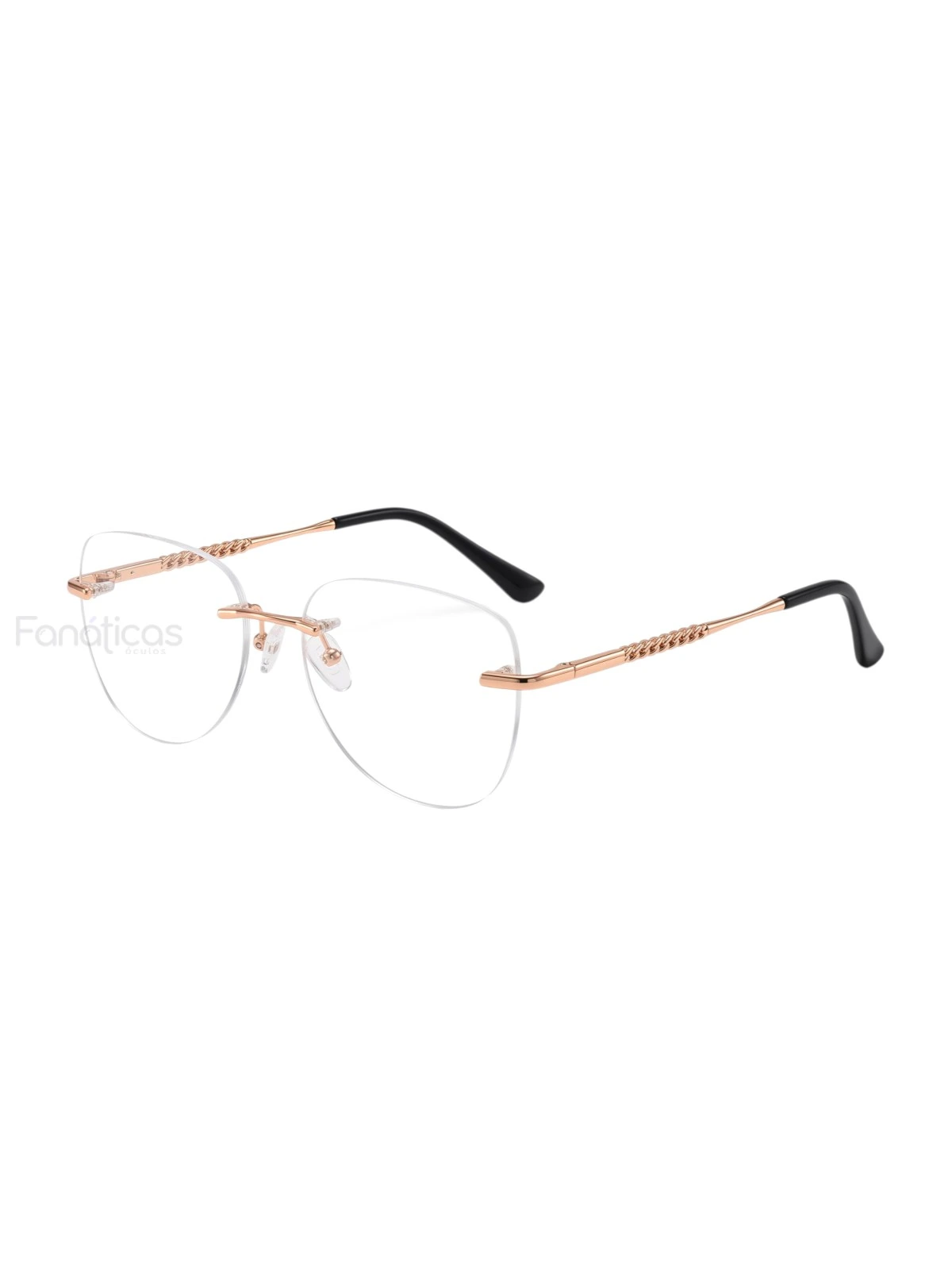 Armação de Óculos Redonda Balgriff MT8039 Dourado e Preto