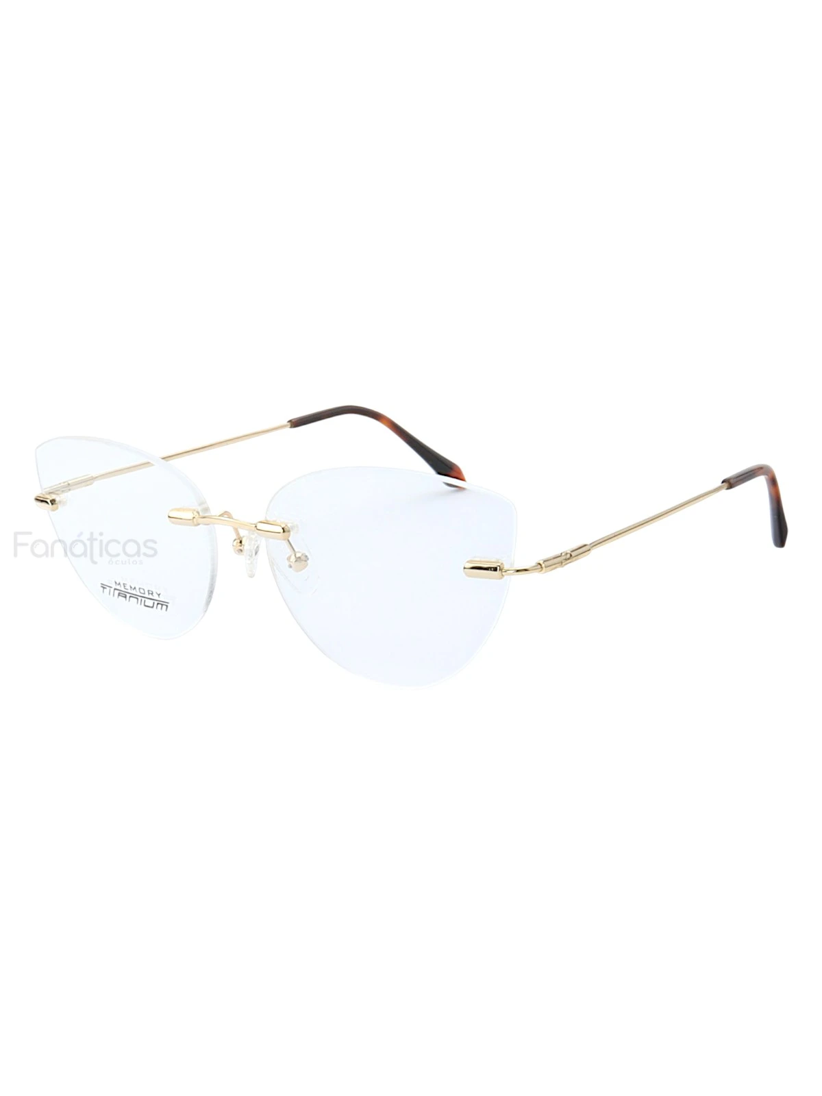 Armação de Óculos Gatinho Balgriff Memory Titanium MT6945 Dourado e Tartaruga