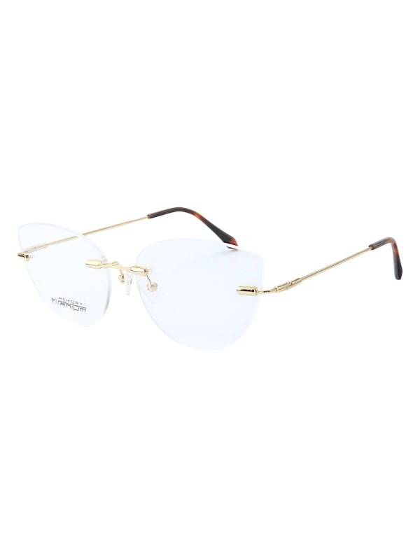 Armação de Óculos Gatinho Balgriff Memory Titanium MT6945 Dourado e Tartaruga