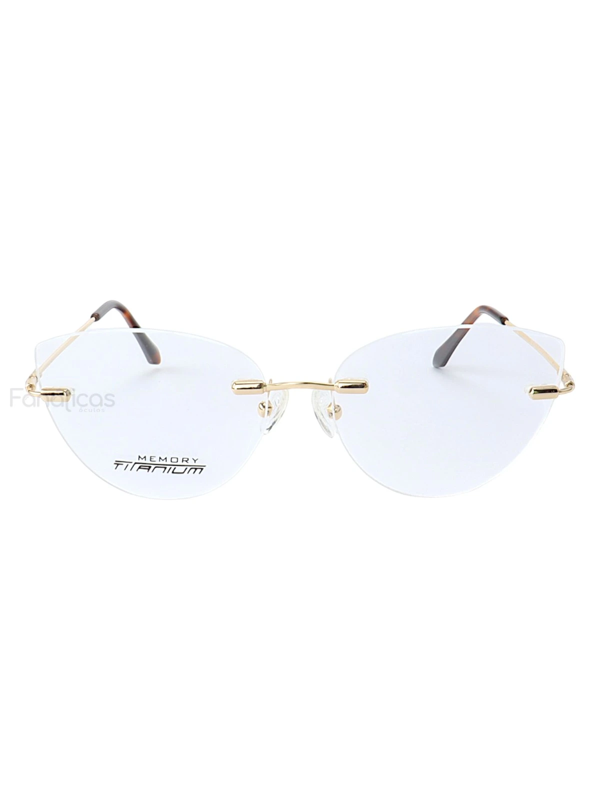 Armação de Óculos Gatinho Balgriff Memory Titanium MT6945 Dourado e Tartaruga