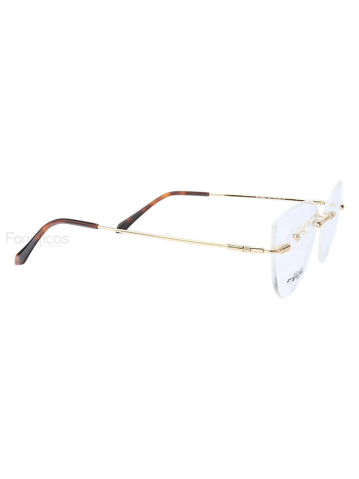 Armação de Óculos Gatinho Balgriff Memory Titanium MT6945 Dourado e Tartaruga
