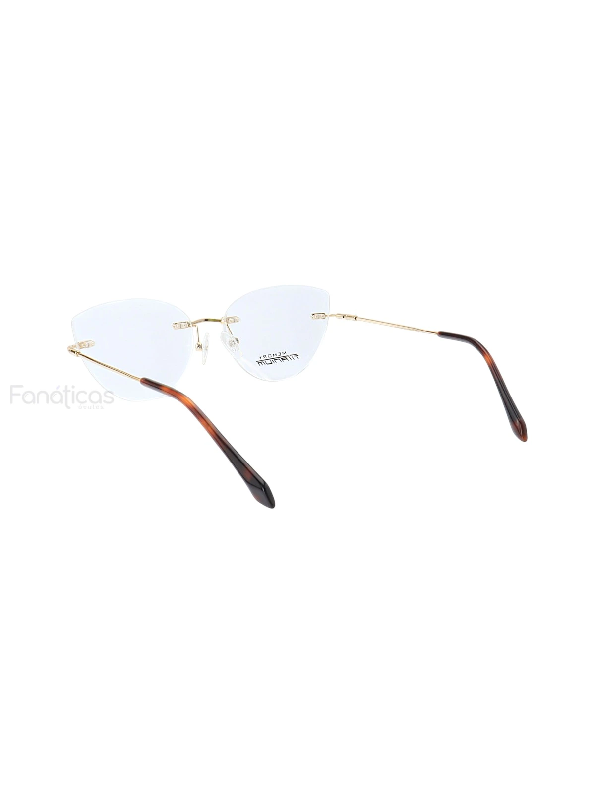 Armação de Óculos Gatinho Balgriff Memory Titanium MT6945 Dourado e Tartaruga