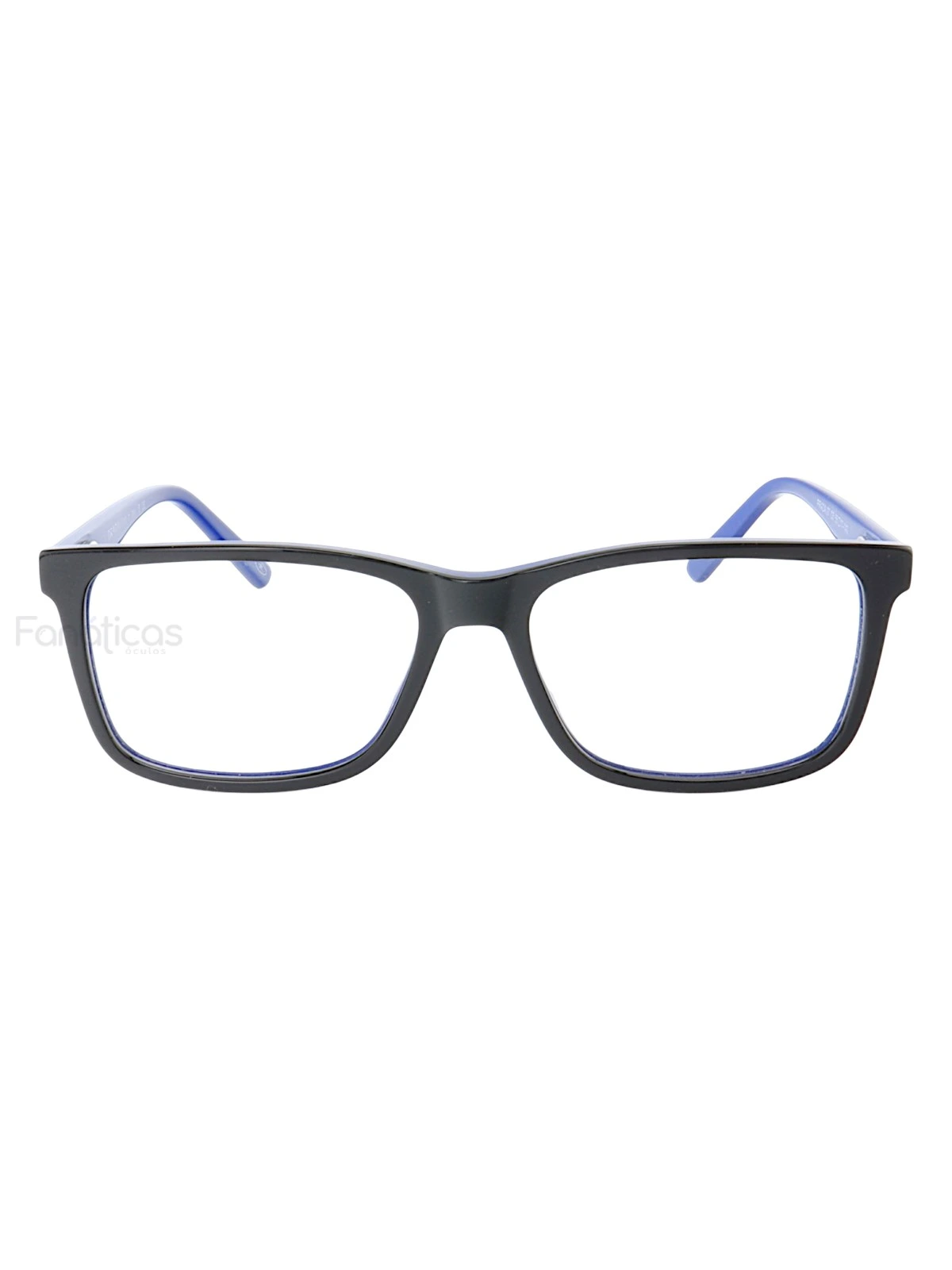 Armação de Óculos Retangular PD07 Preto e Azul