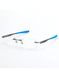 Armação de Óculos Flutuante Sem Aro Wingfold Grafite Azul Claro