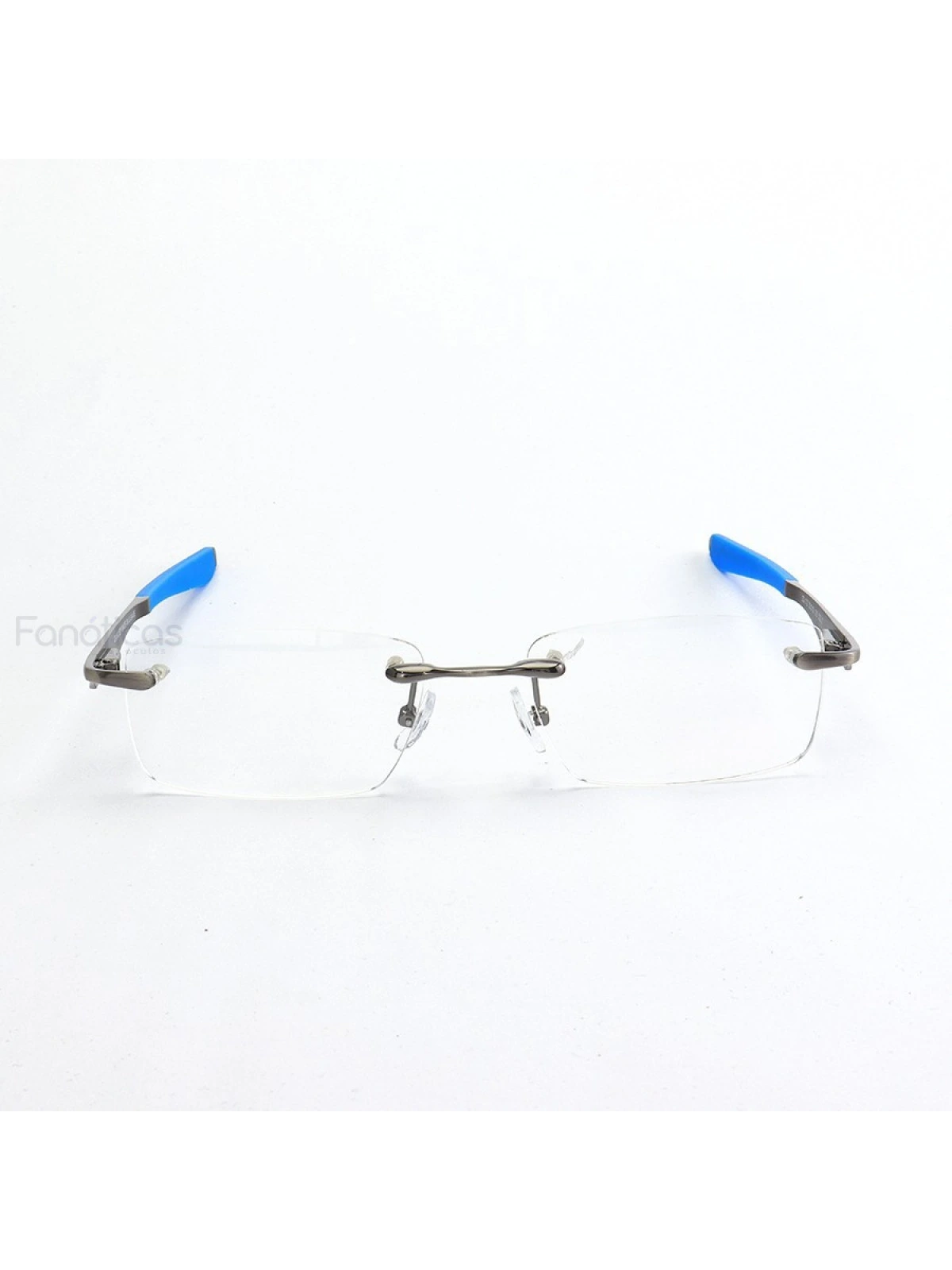 Armação de Óculos Flutuante Sem Aro Wingfold Grafite Azul Claro