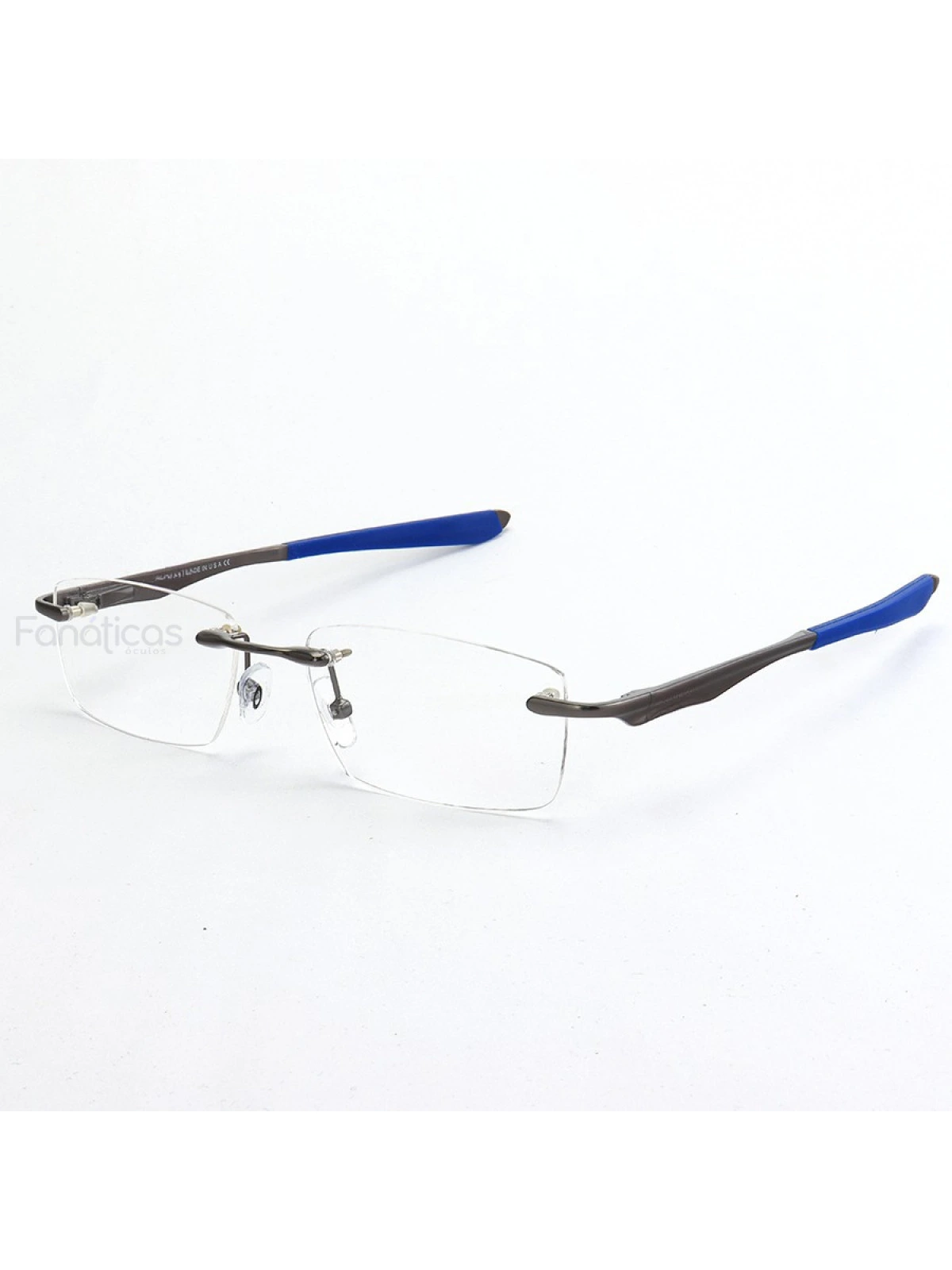 Armação de Óculos Flutuante Sem Aro Wingfold Grafite Azul Dark