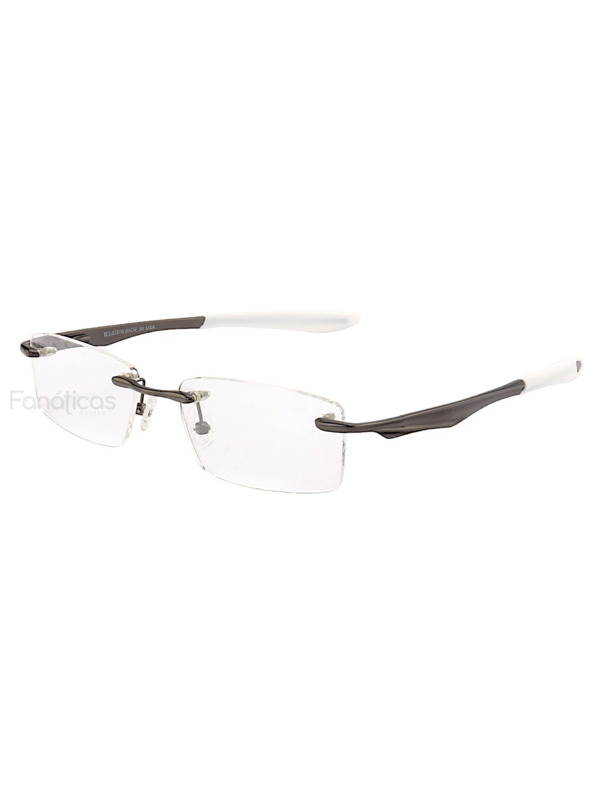 Armação de Óculos Flutuante Sem Aro Wingfold Grafite e Branco