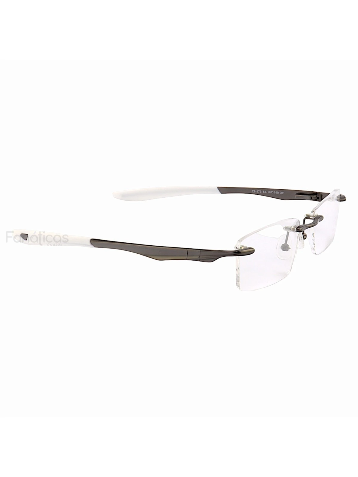 Armação de Óculos Flutuante Sem Aro Wingfold Grafite e Branco