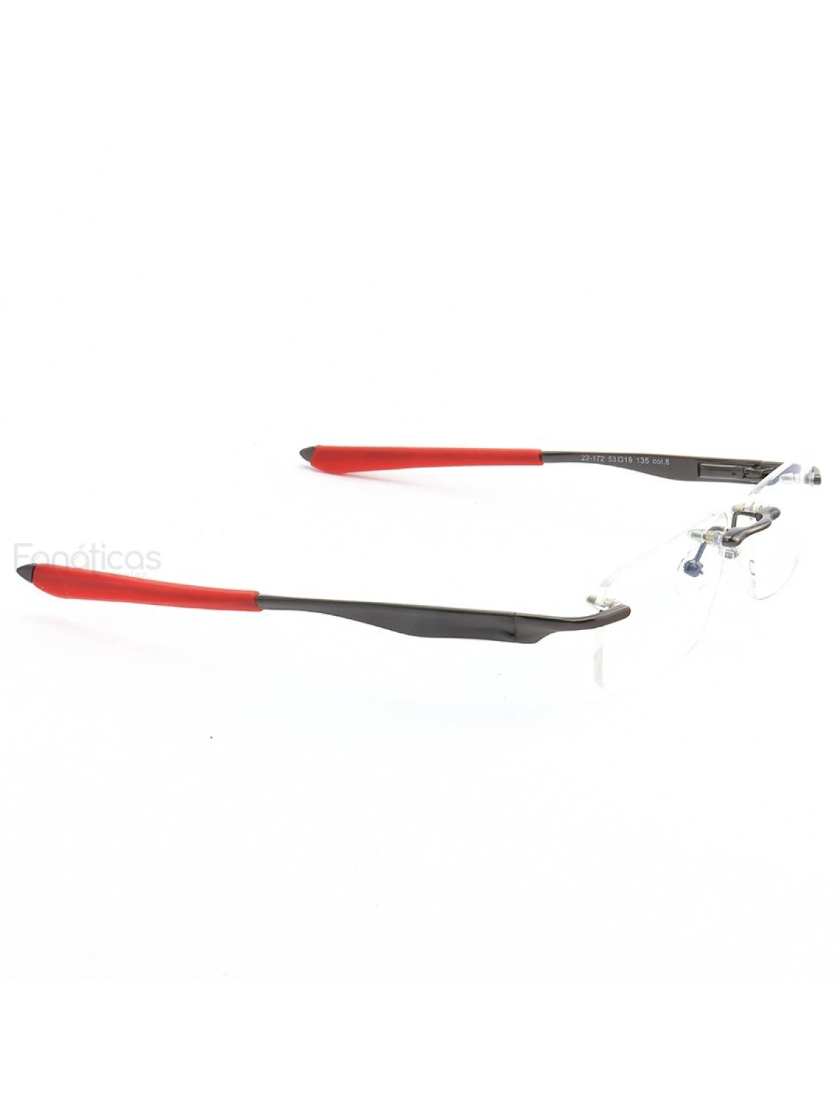 Armação de Óculos Flutuante Sem Aro Wingfold Grafite e Vermelho