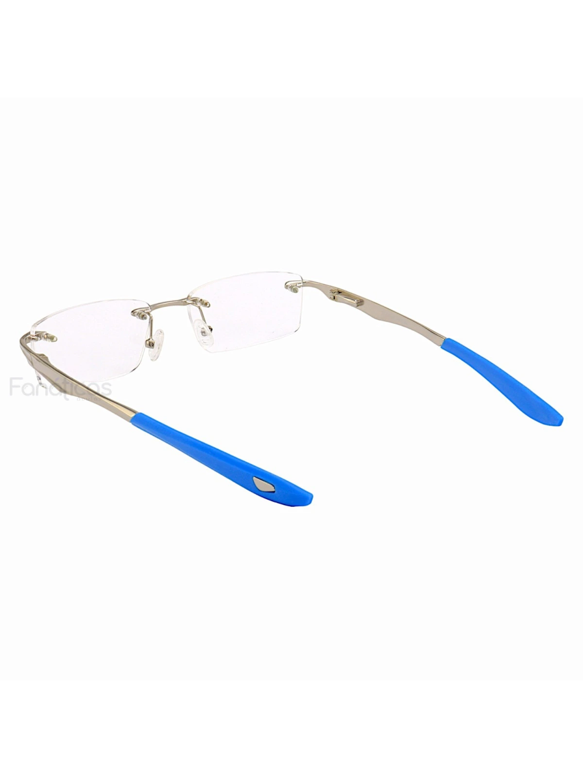 Armação de Óculos Flutuante Sem Aro Wingfold Prata e Azul