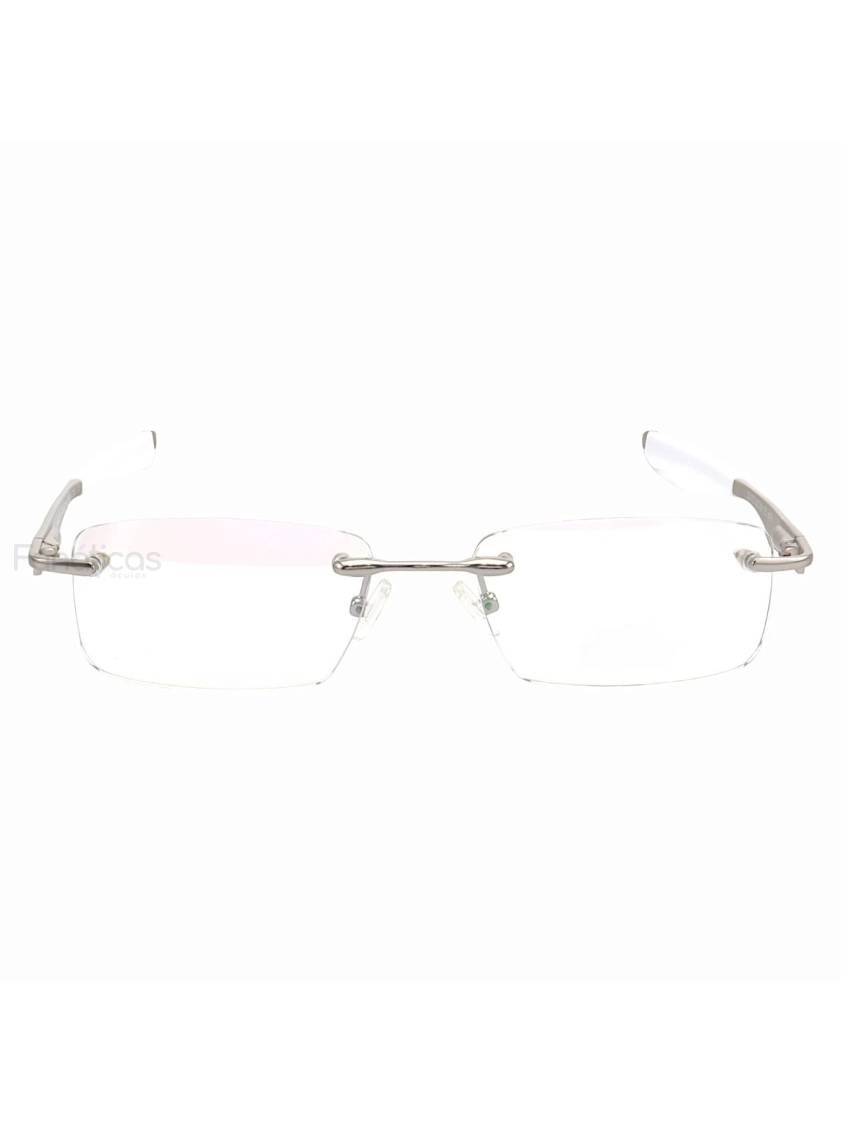 Armação de Óculos Flutuante Sem Aro Wingfold Prata e Branco