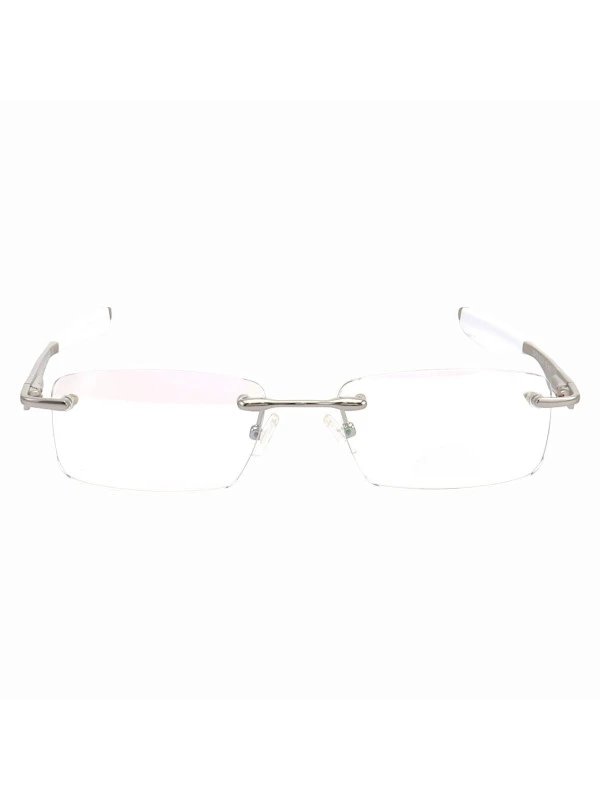 Armação de Óculos Flutuante Sem Aro Wingfold Prata e Branco