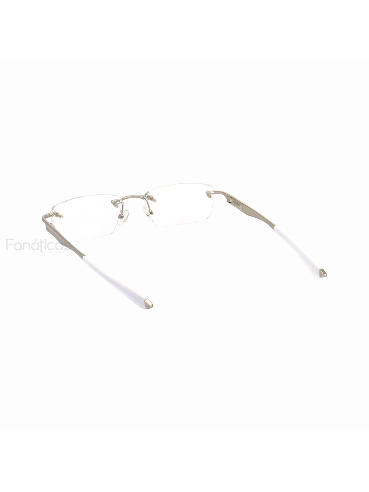 Armação de Óculos Flutuante Sem Aro Wingfold Prata e Branco