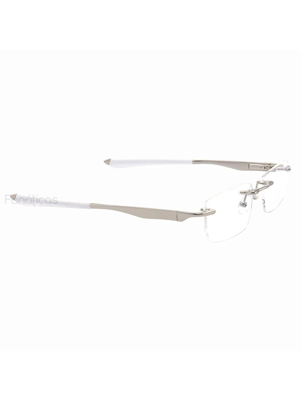 Armação de Óculos Flutuante Sem Aro Wingfold Prata e Branco