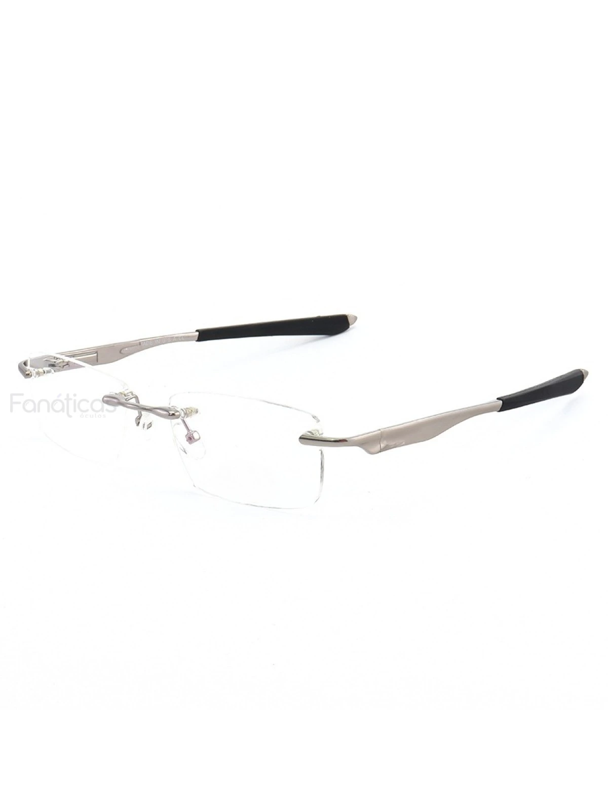 Armação de Óculos Flutuante Sem Aro Wingfold Prata e Preto