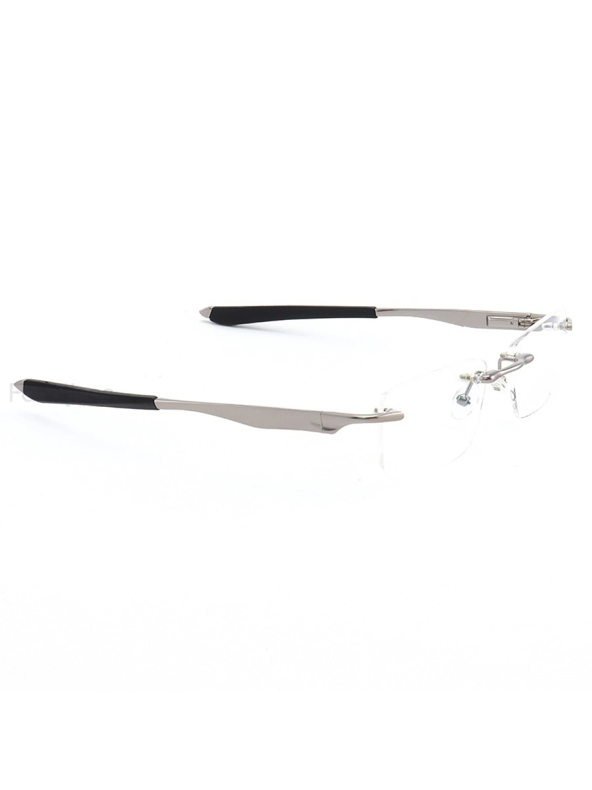 Armação de Óculos Flutuante Sem Aro Wingfold Prata e Preto