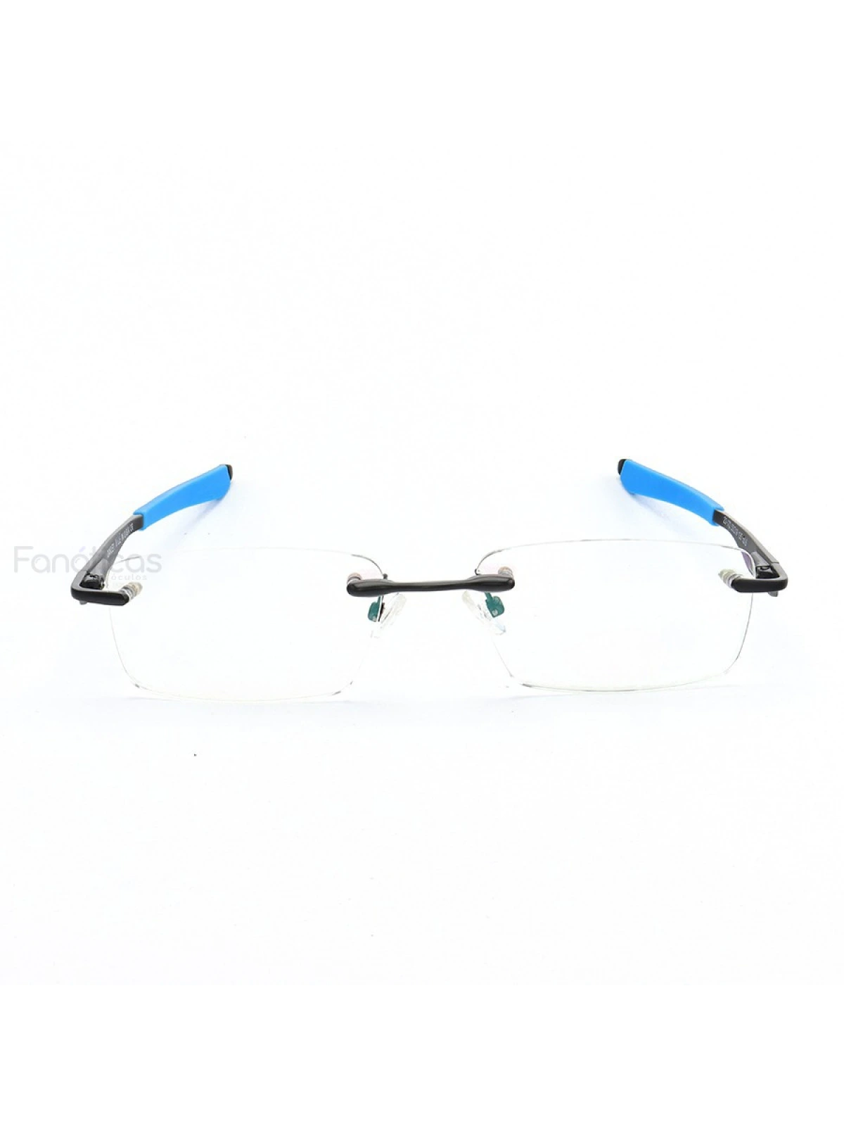 Armação de Óculos Flutuante Sem Aro Wingfold Preto e Azul Claro