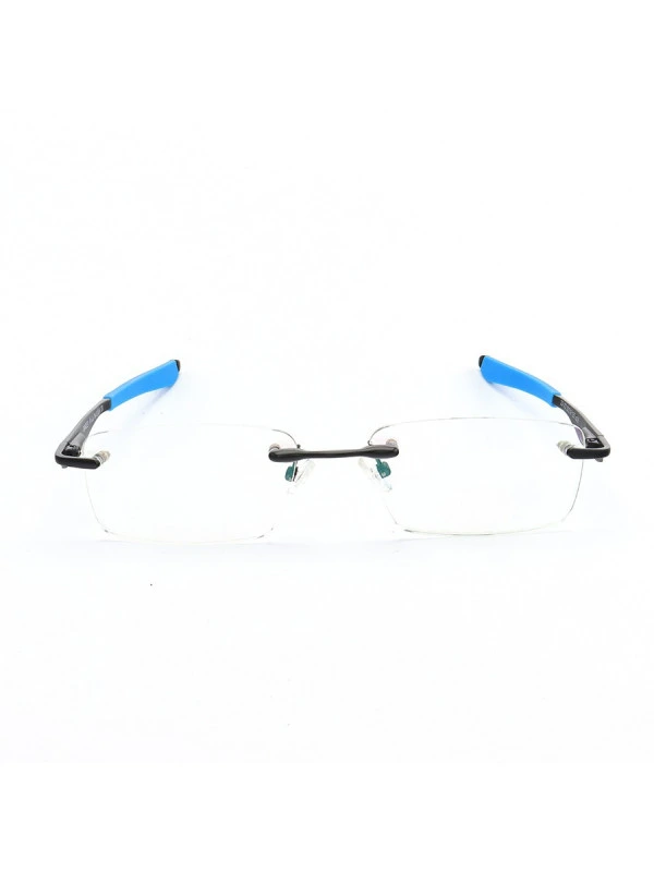 Armação de Óculos Flutuante Sem Aro Wingfold Preto e Azul Claro