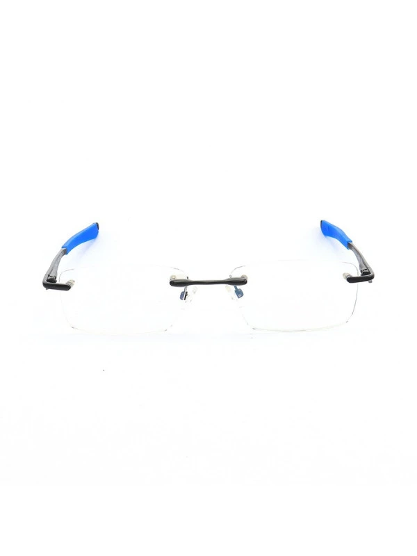 Armação de Óculos Flutuante Sem Aro Wingfold Preto e Azul Dark