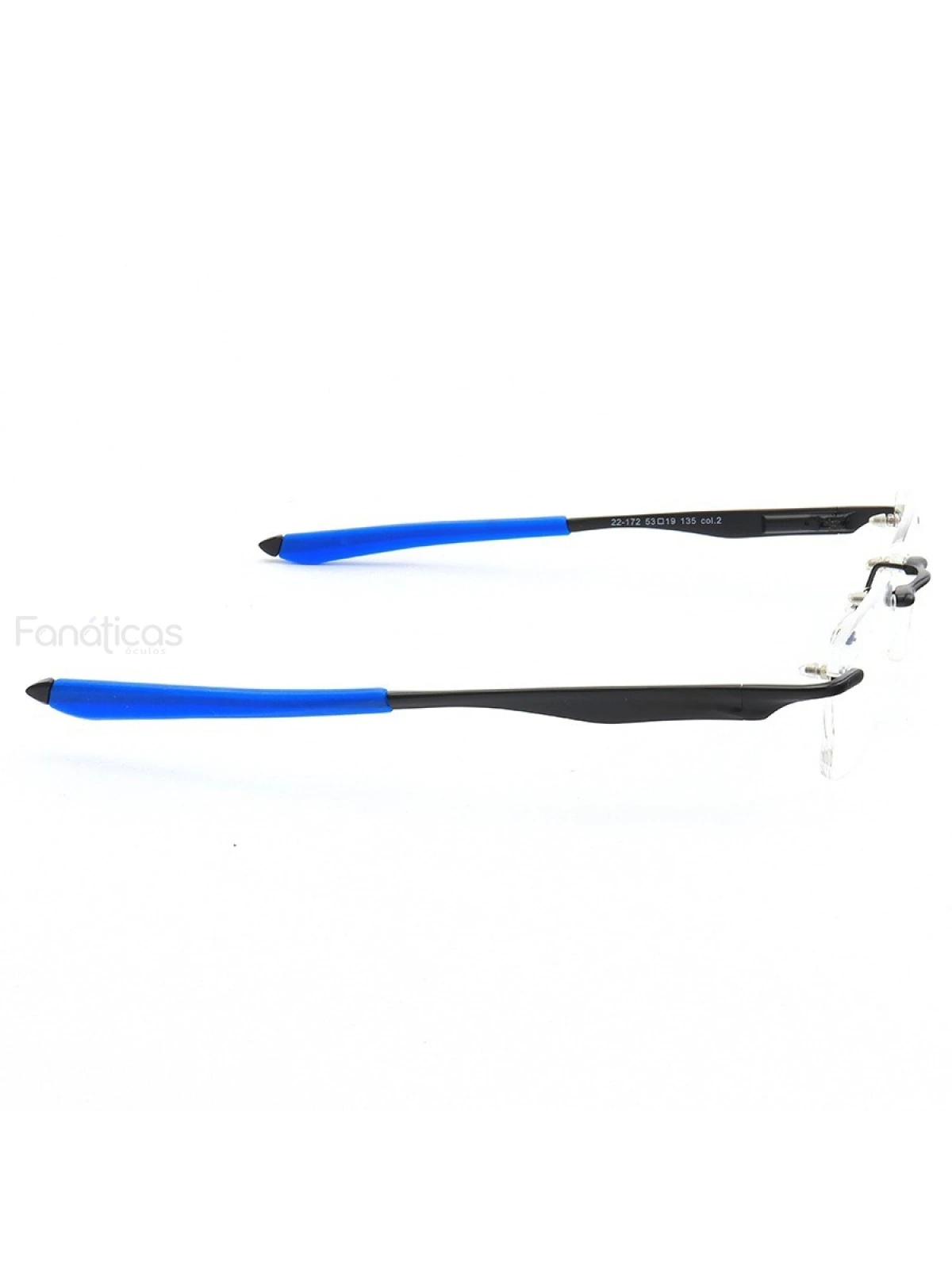 Armação de Óculos Flutuante Sem Aro Wingfold Preto e Azul Dark