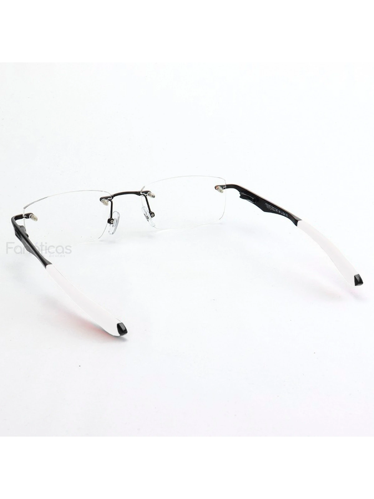 Armação de Óculos Flutuante Sem Aro Wingfold Preto e Branco