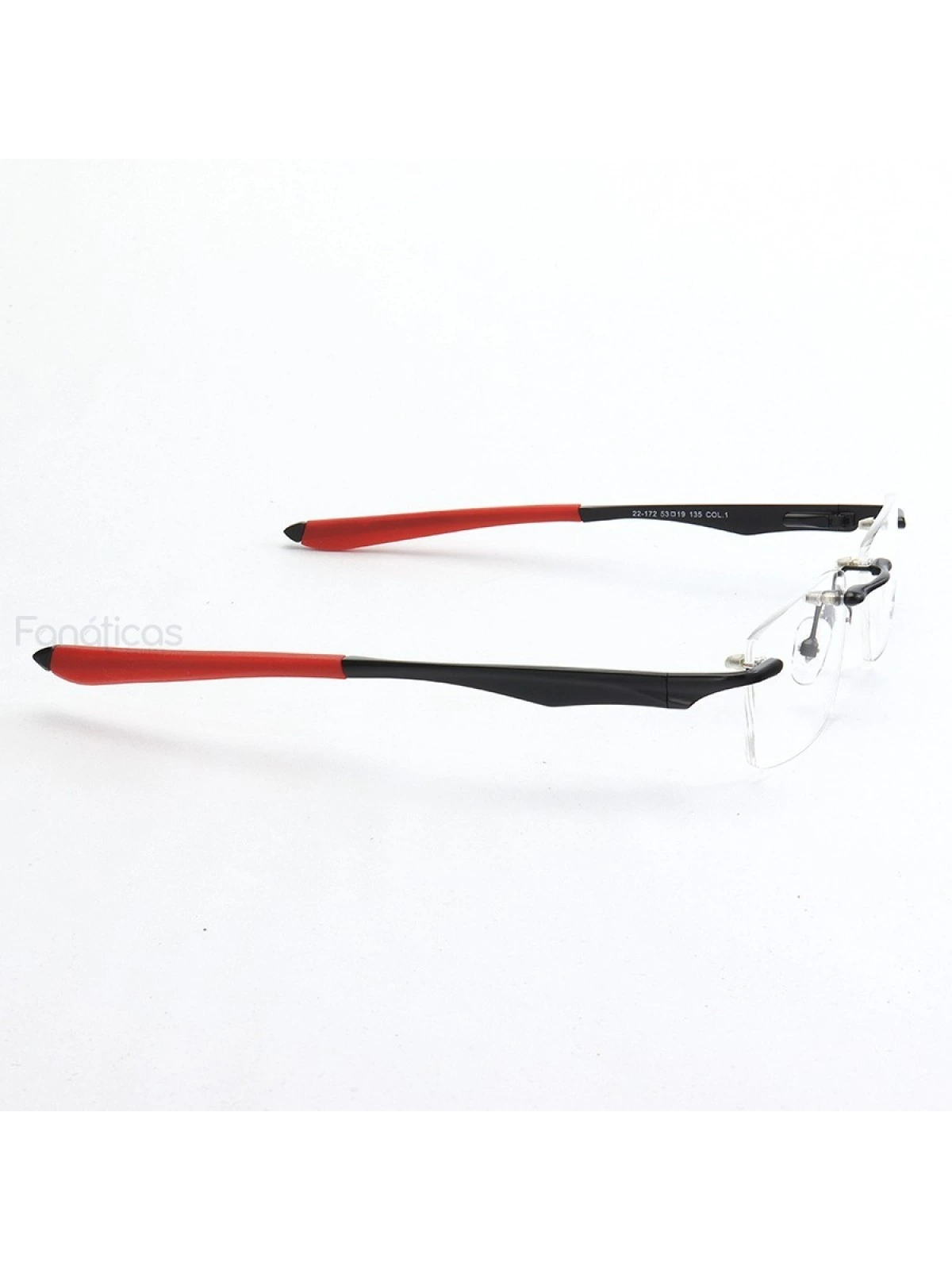 Armação de Óculos Flutuante Sem Aro Wingfold Preto e Vermelho