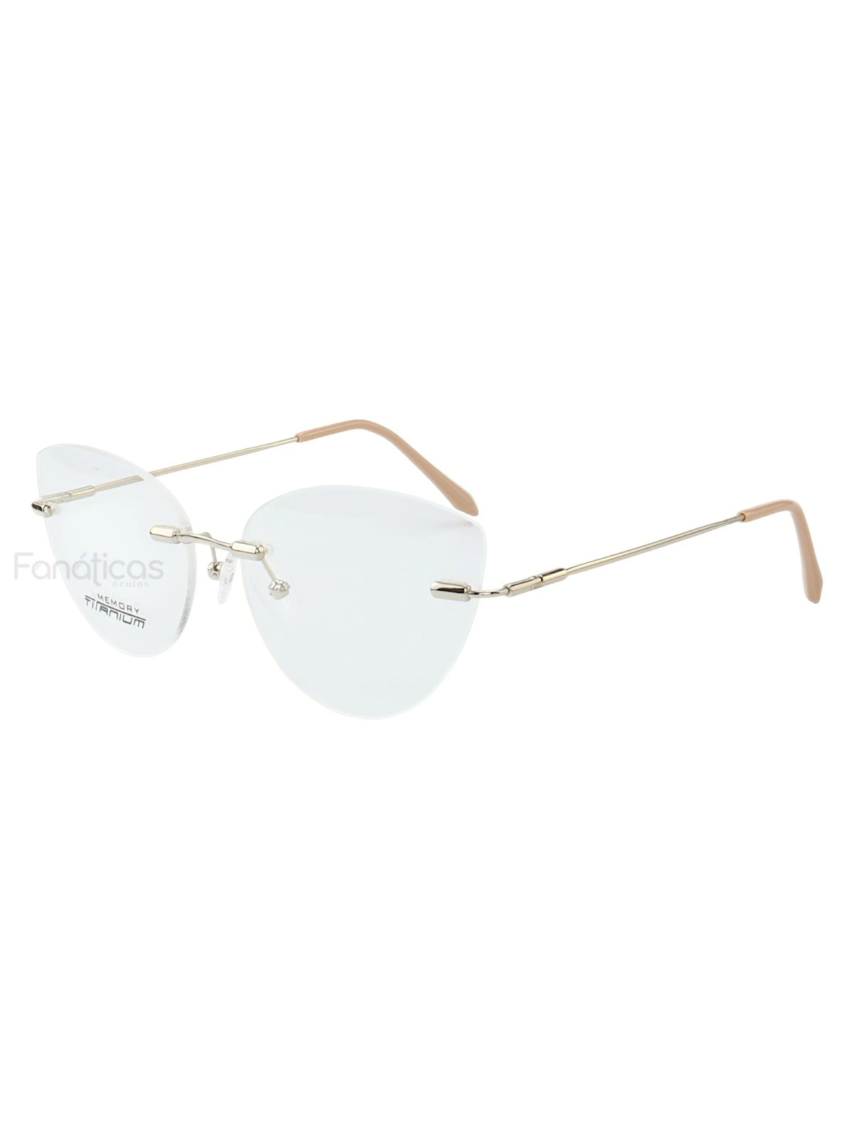 Armação de Óculos Gatinho Balgriff Memory Titanium MT6945 Prata e Rosa